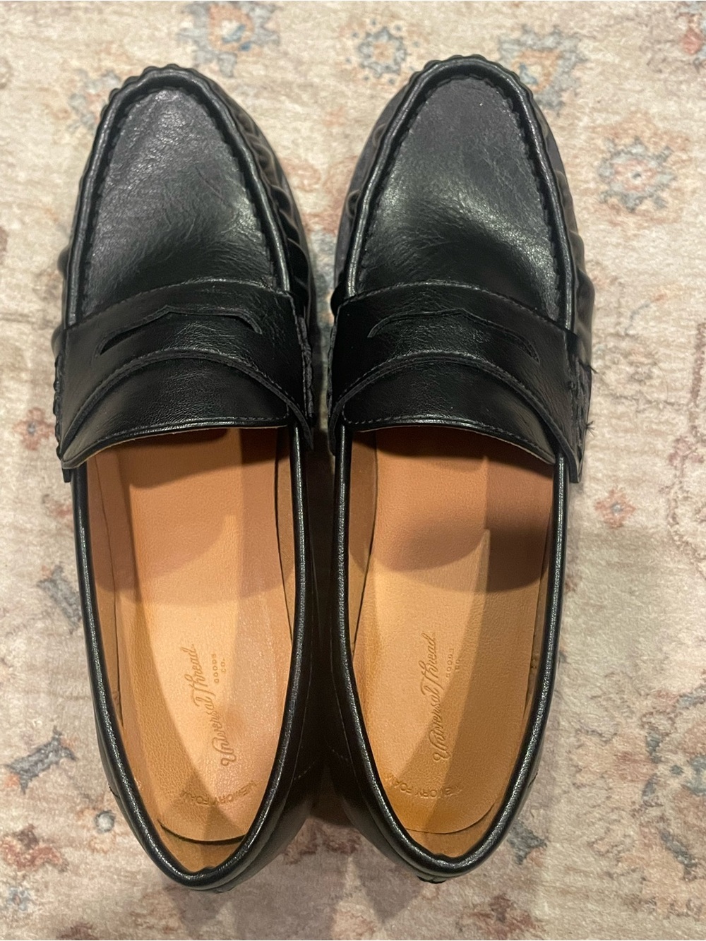 Black Leather Penny Loafers - women’s